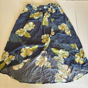SO Navy Floral A-Line Skirt